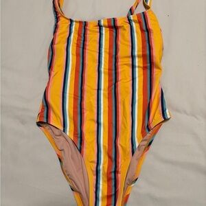 Madewell Vibrant Striped One Piece Swimsuit Sz S SKU 2